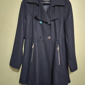 Women's Navy Double-Breasted Coat